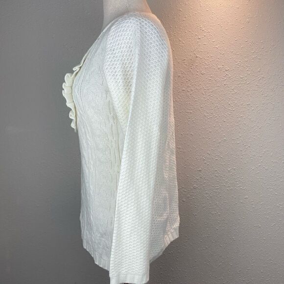 NWT AGB Womens White Knit Sweater Size L - Picture 3 of 6